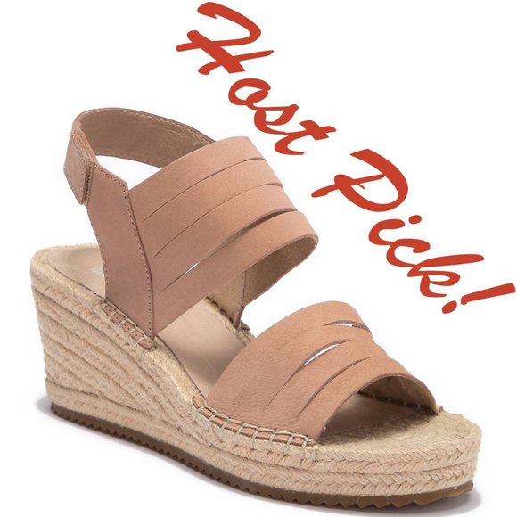 Eileen Fisher Shoes - Eileen Fisher LARGO Espadrille Wedge Sandal Comfy NEW Suede Leather LATTE 🎉HP